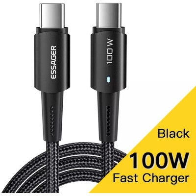 Дата кабель USB-C to USB-C 1.0m 100W black Essager (EXCTT1-CG01) Вінниця - фото 4