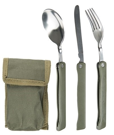 Туристический Набор Столовых приборов 3 предмета с чехлом Molle Mil-Tec от Sturm (14626000) Нержавеющая сталь Нововолынск - изображение 1