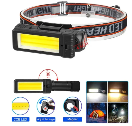 Налобний ліхтар PL-194, акумуляторний, водонепроникний, ЗУ Type-C Дніпро