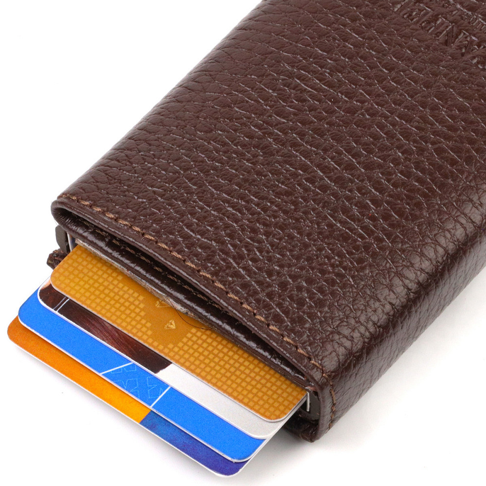 Мужской картхолдер в три сложения с автоматическим механизмом из натуральной кожи флотар (CANPELLINI) Киев - изображение 10