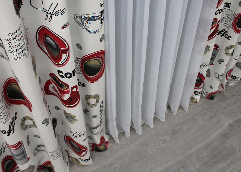 Комплект готових фото-штор VR-Textil Coffee-House № 1496ш Різнобарвний 150х275 см 2 шт (33-0395) Київ - фото 3