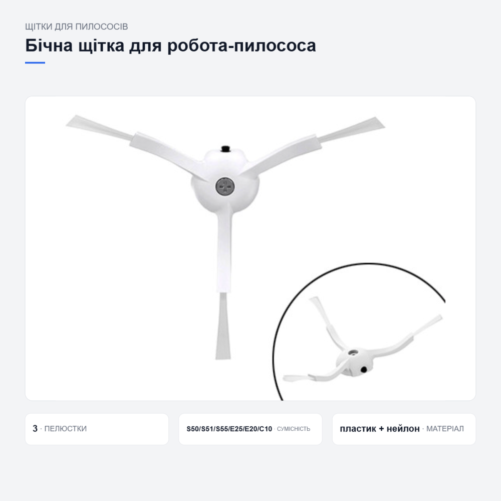 Бічна щітка для Xiaomi Roborock S50 S55 Київ - фото 9