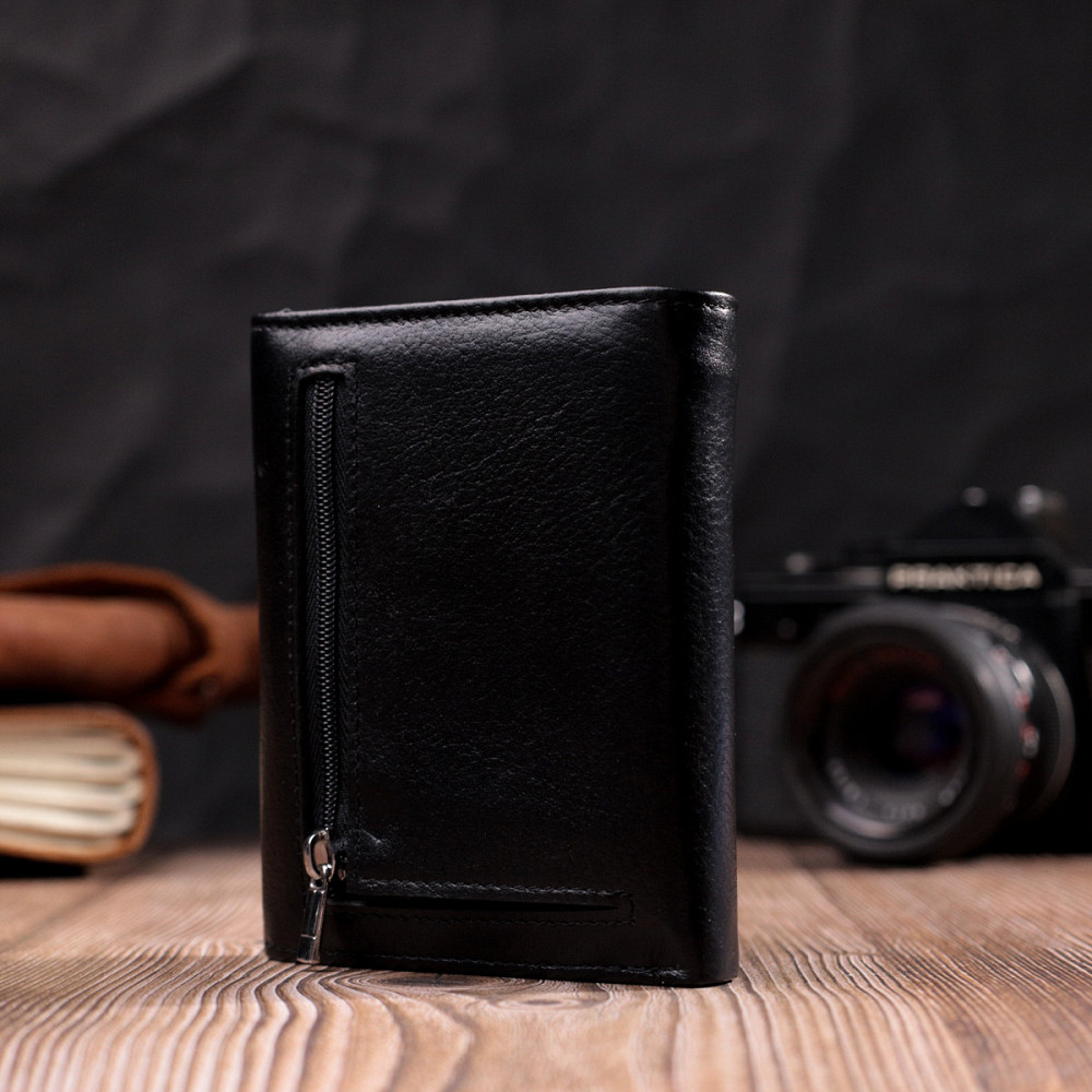 Женский симпатичный кошелек с монетницей из натуральной кожи ST Leather 19494 Черный Киев - изображение 11