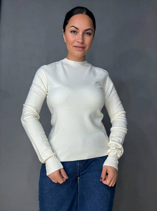 Светр жіночий A-N 2403 водолазка гольф базовий з круглим горлом, білий, one size Київ - фото 5