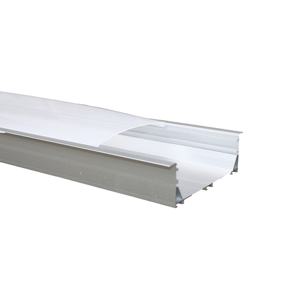 Комплект алюминиевого профиля и матового рассеивателя 2 м 100.1х35.1 мм, накладной, серебряный Днепр - изображение 1