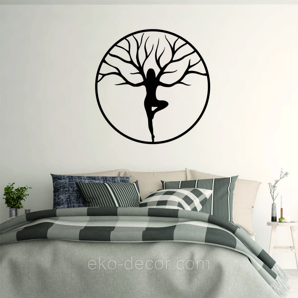 Декоративне настінне 3D Панно «ЙОГА» Декор на стіну з об'ємом 90*90 см, Чорний Київ - фото 6