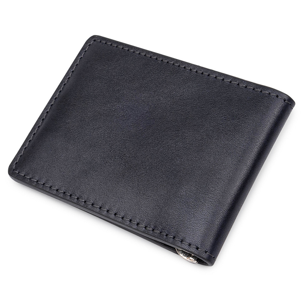 Шкіряний чоловічий затиск для грошей GRANDE PELLE 11544 Синій Київ - фото 10