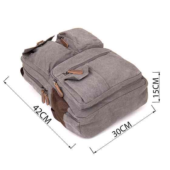 Рюкзак текстильний дорожній унісекс Vintage 20618 Сірий Київ