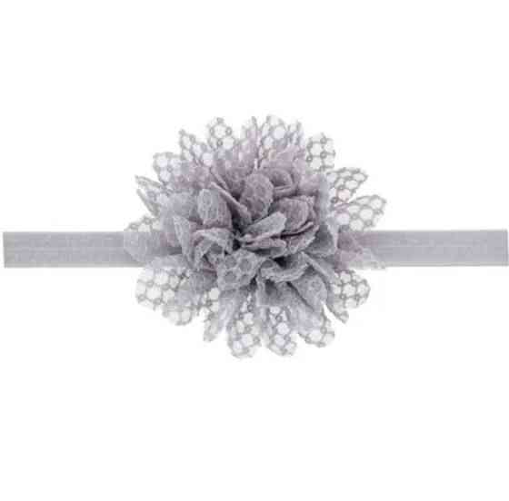 Повязка на голову детская с цветком 40-50 см серый Киев