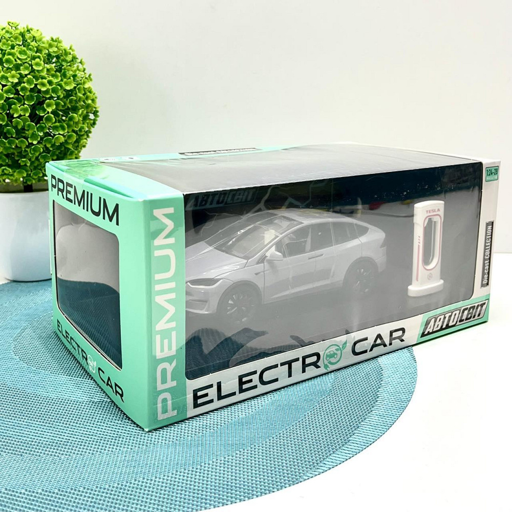 Машина Автосвіт Tesla Model X інерційна відчиняються двері капот багажник 17см Сіра (AP-2004) Чернигов - изображение 2