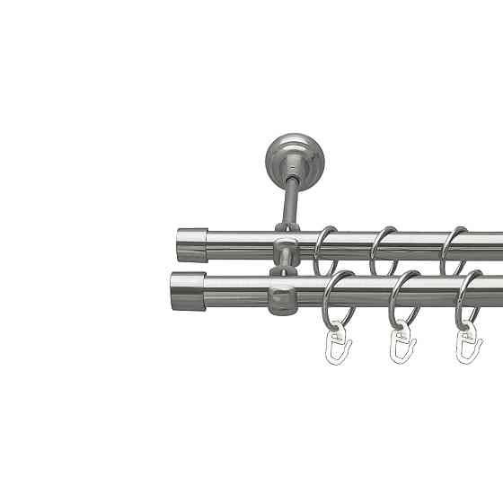 Карниз Orvit Заглушка металевий дворядний відкритий Нержавіюча Сталь 19\19 мм 160 см (00-00016062) Львов