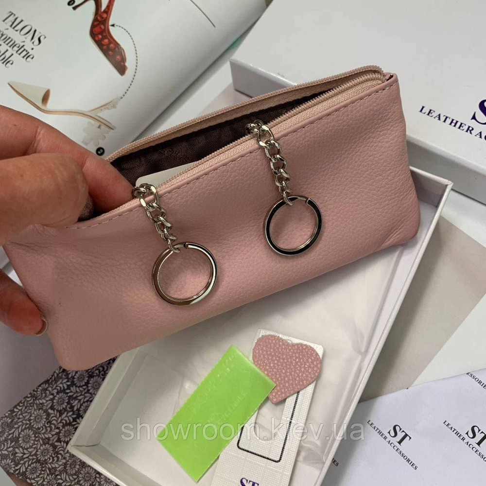 Женская кожаная пудровая ключница (405) Киев - изображение 3
