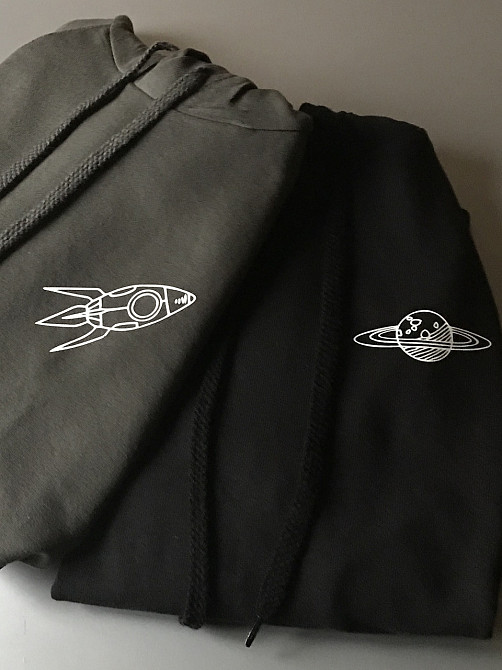 Парні толстовки з капюшоном для хлопця та дівчини з принтом Марс/Ракета Чернівці - фото 1