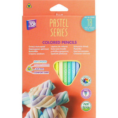 Олівці кольорові Cool For School Pastel Преміум 18 кольорів (CF15185) Вінниця - фото 1