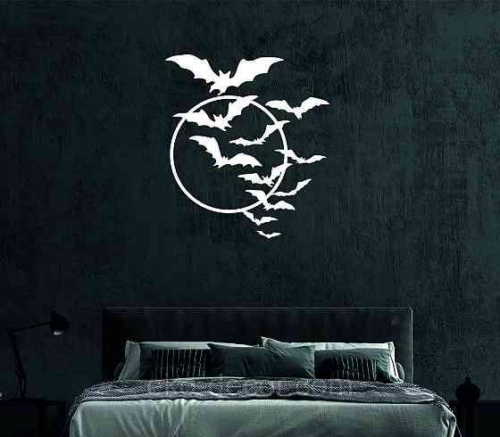 Декоративне настінне Панно «Кажани», Декор на стіну 90*80 см, Білий Київ