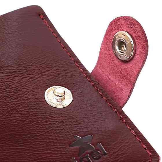Шкіряне стильне портмоне Shvigel 16442 Бордовий Київ