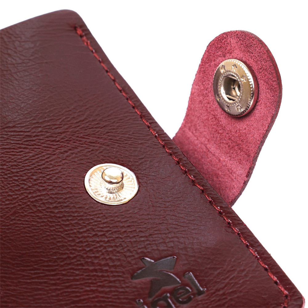 Шкіряне стильне портмоне Shvigel 16442 Бордовий Київ - фото 5