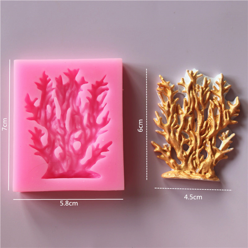 Молд силиконовый Коралл 58 на 70мм розовый Киев - изображение 2