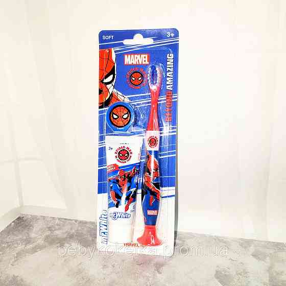 Дитячий набір зубна щітка і зубна паста Marvel Spiderman Travel Kit Львів