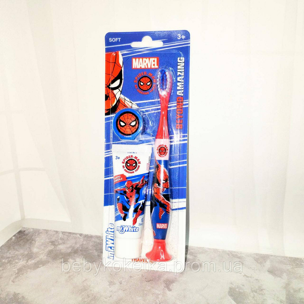 Детский набор зубна щетка и зубная паста Marvel Spiderman Travel Kit Львов - изображение 1