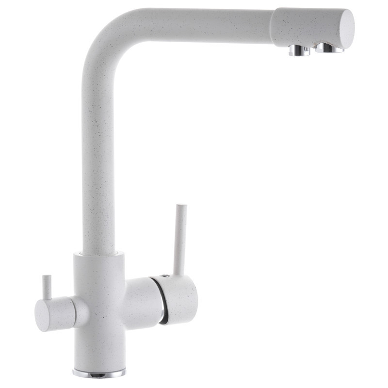 Смеситель для кухни Zerix LR4055W-3 с выходом для питьевой воды молочный гранит/латунь (ZX2643) Черновцы - изображение 1