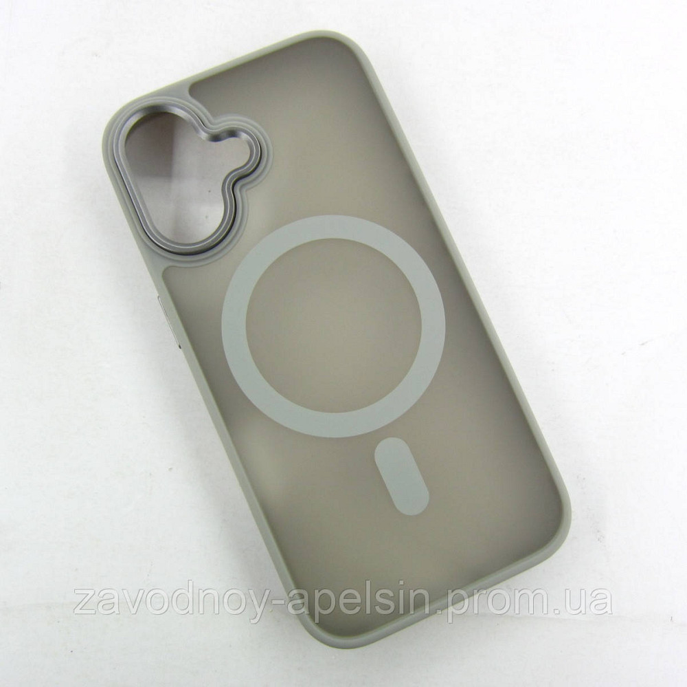 IPhone 16 Чехол матовый Магнит TPU+PC (серый) Одесса - изображение 1