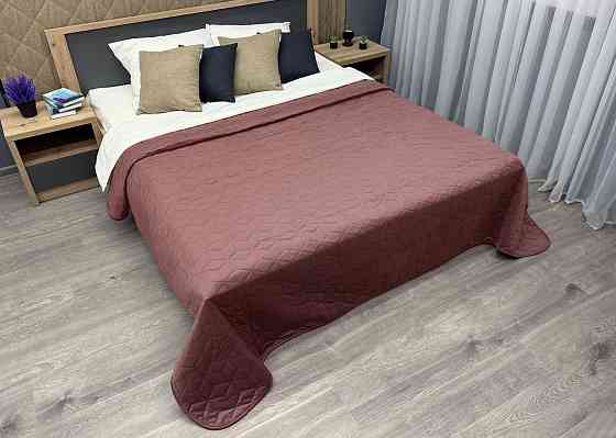 Покривало стьобане Decorator Велюр куб 220х240 см марсала (85-160) Київ