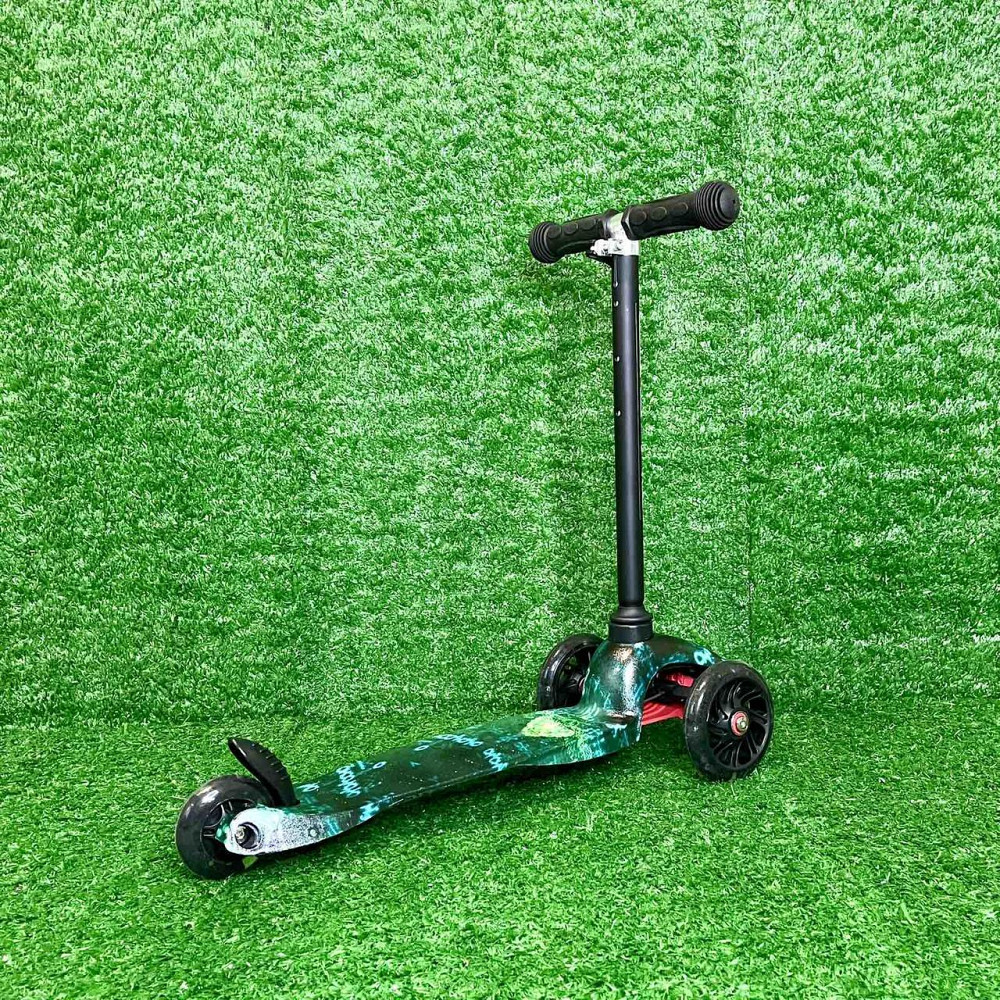 Самокат триколісний Skyper MINI колеса PU 120мм на 2-4 роки Чорний із зеленим (112-70899) Чернигов - изображение 8