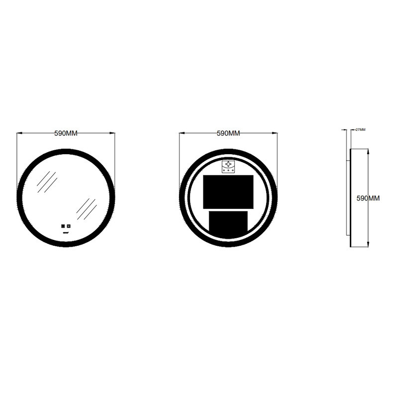 Дзеркало Zerix Solo MC02-60 з LED Touch, Anti-fog, димером, регулятором яскравості (ZX6065) Київ - фото 6
