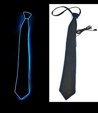Галстук светодиодный для мужчин и женщин для вечеринки 45 см свет синий галстук черный Киев