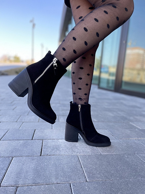 Lexi Черевики жіночі Lexi чорні натуральна замша каблук 9 см размер 36 (2747) Коломыя - изображение 7
