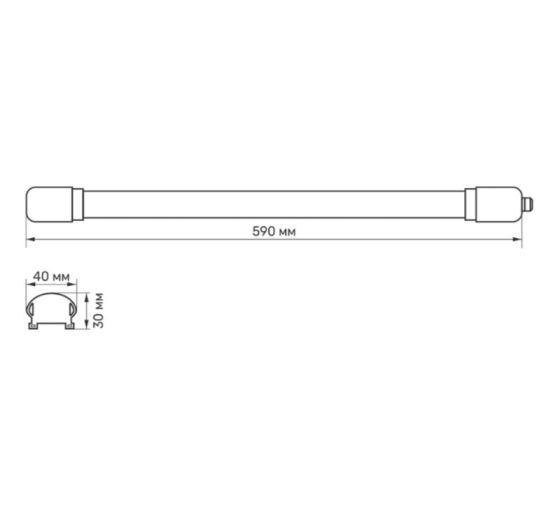 LED Світильник лінійний 18W 0,6м 6500К 220V IP65 TL-BNW-18066 Titanum Житомир