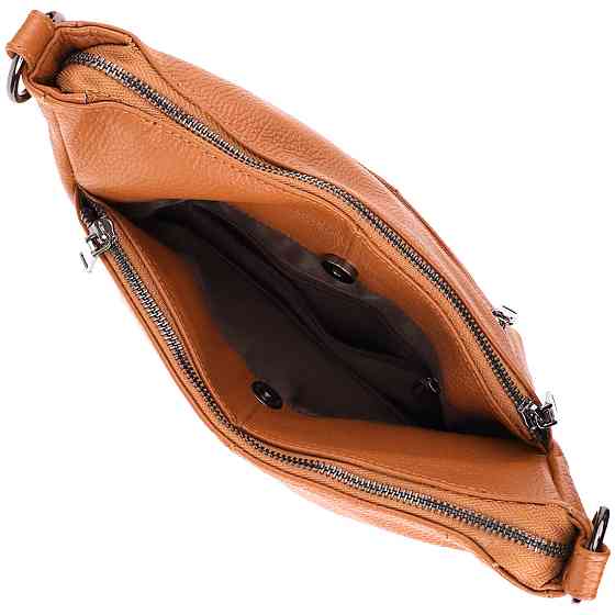 Жіноча сумка на два відділення з натуральної шкіри Vintage 23012 Коричневий Київ