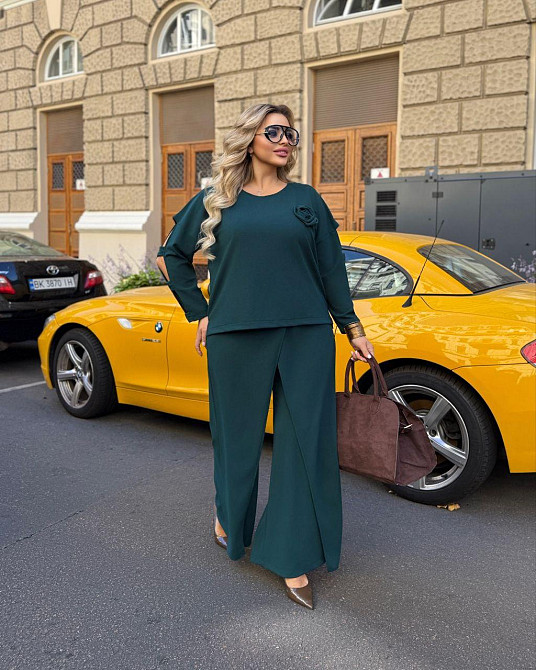 Жіночий батальний костюм двійка креп дайвінг смамагдовий, 64/66 Одеса - фото 4