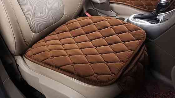 Комплект 3 чехла в авто на переднее и заднее сиденье универсальные,велюровые подушки-накидки 3 шт,цвет Каменец-Подольский