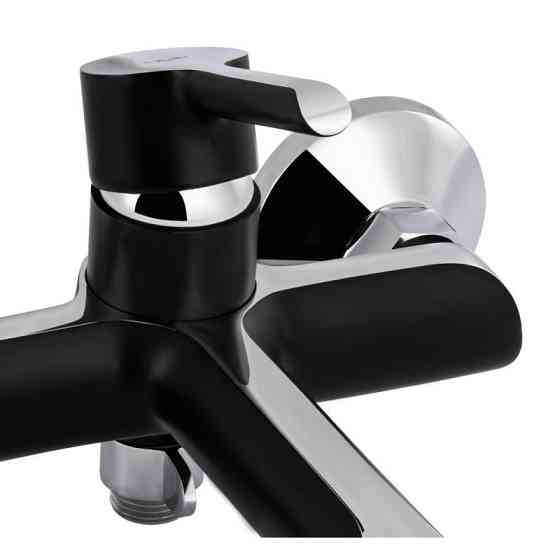 Змішувач для ванни з душовим гарнітуром Qtap Grand QTGRABCR006 Chrome/Black Харків