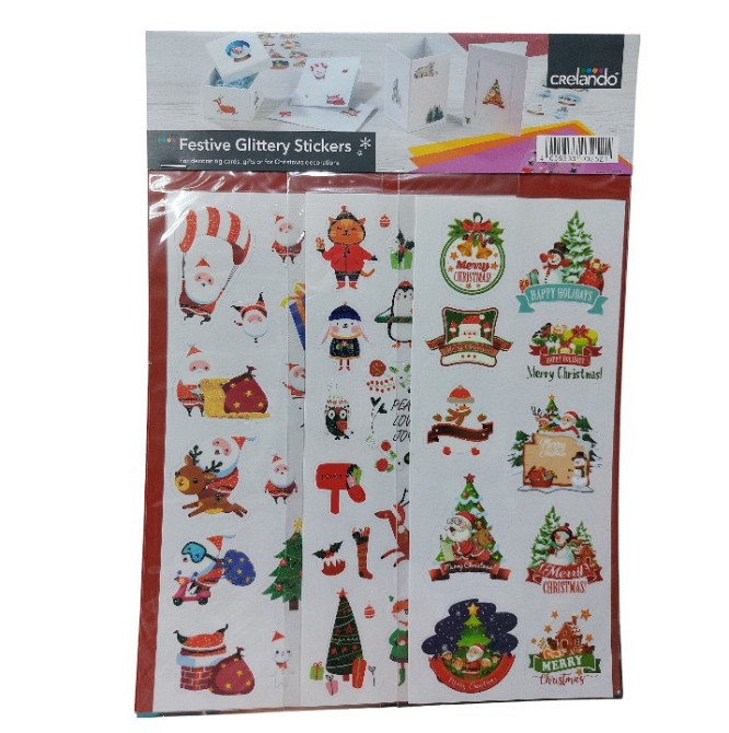 Новогодние наклейки на подарки набор 6 листов Crelando one size разноцветный Киев - изображение 1