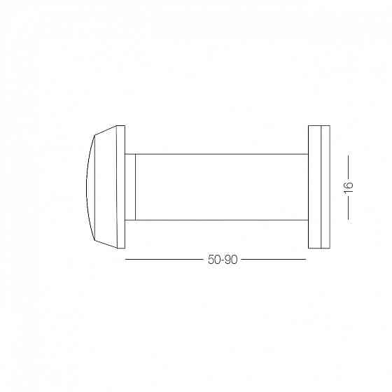 ВІЧКО ДВЕРНЕ DV35-55/16 SB МАТОВИЙ ХРОМ Київ