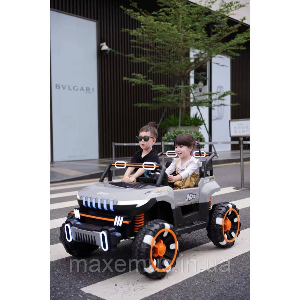 Двухместный детский электромобиль аккумуляторный SP-8688 детский джип электромобиль 12В с пультом управления черный Мостиська - фото 3