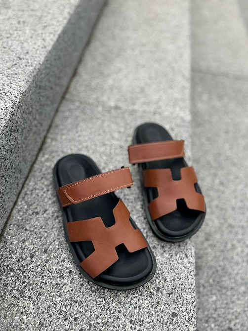 Зручні жіночі шльопанці з натуральної шкіри коричневі на низькому ходу Notta bene TS-0224 р. 38 Коломия - фото 5