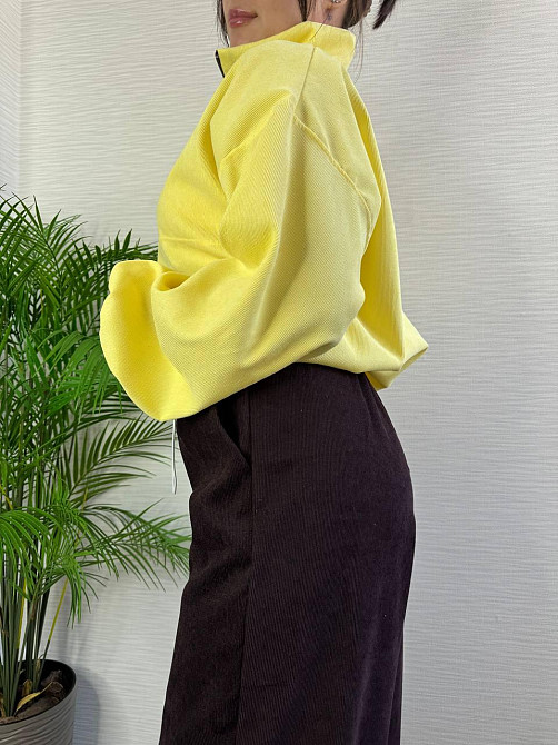 Женский стильный повседневный костюм двойка из микровельвета Желтый, 46/48 Одесса - изображение 10