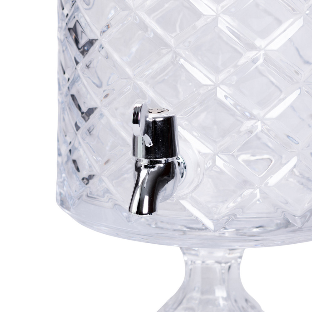 Yiwu Лимонадниця зі скляним краном 39 см 4,5 л прозора на підставці HP-19-3 Коломия - фото 4