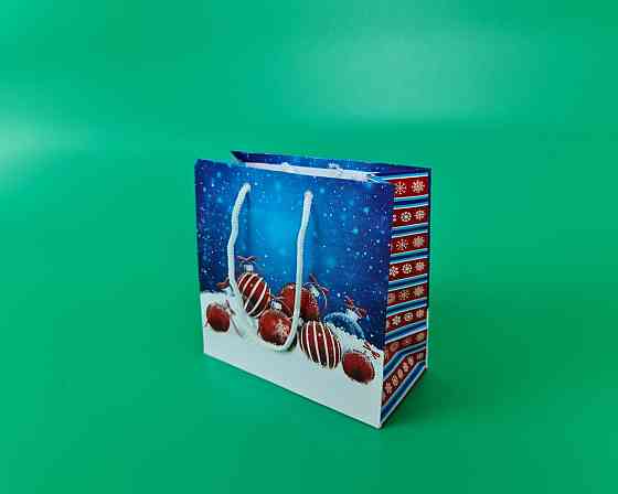 Новогодние, бумажные ,подарочные  пакеты с ручкой Чашка 16/16/8-012 (12 шт) Харьков