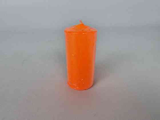 Цветная Цилиндр парафиновая свеча (50/100) ОРАНЖЕВАЯ крашеная  внутри белая (1 шт) Харьков
