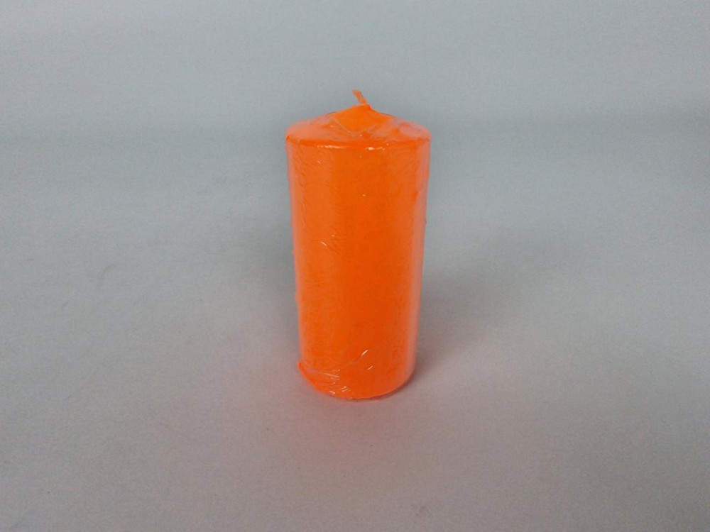 Цветная Цилиндр парафиновая свеча (50/100) ОРАНЖЕВАЯ крашеная  внутри белая (1 шт) Харьков - изображение 1