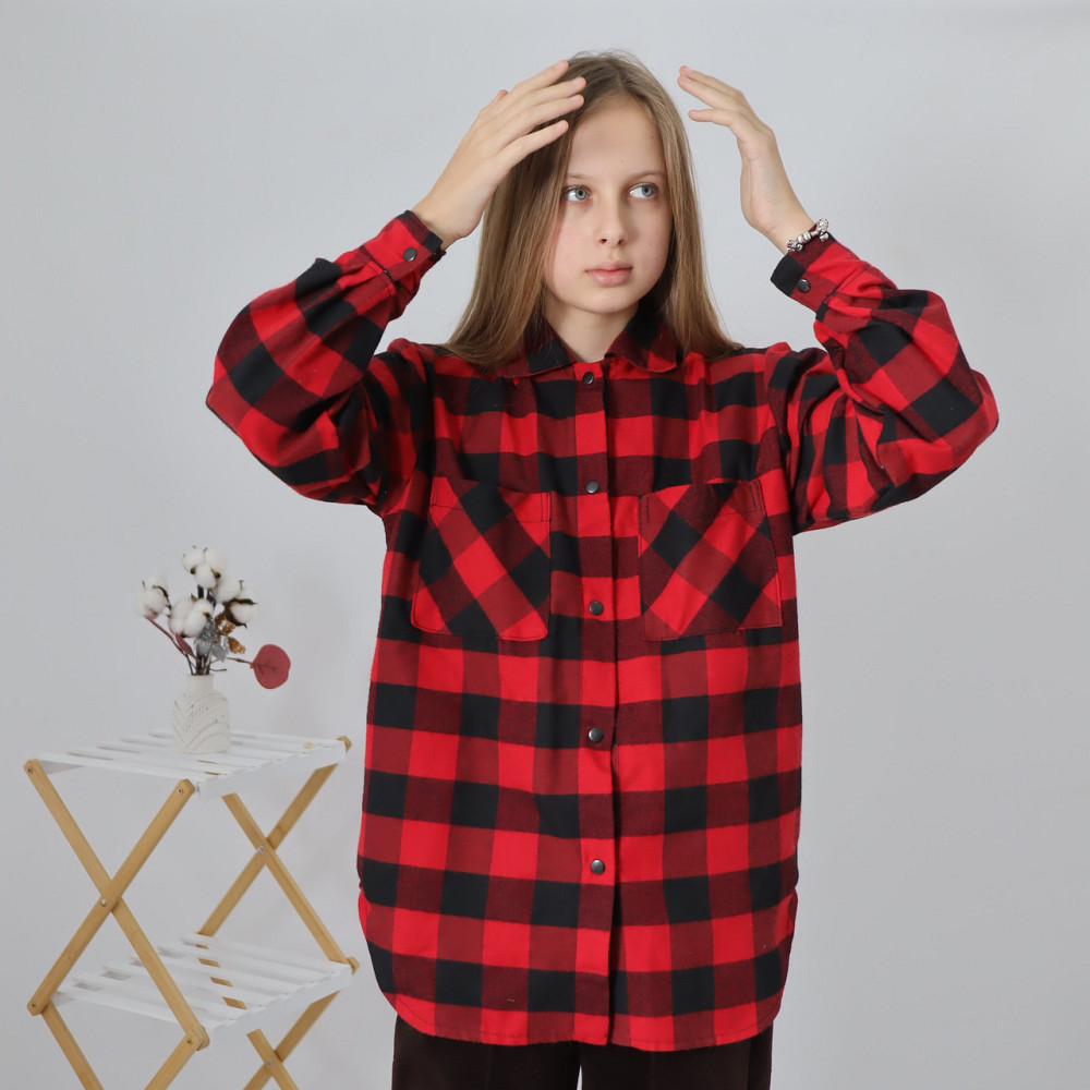 Дитяча сорочка в чорно-червону карту для хлопчика, для дівчинки 98 Кам'янець-Подільський - фото 2