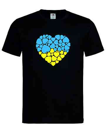 Футболка «Серце України» з жовто-блакитними сердечками Городище