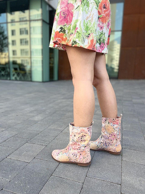 Nivelle Жіночі черевики NIVELLE пудрові натуральна шкіра висота 21см обхват 32-34см (3997) 36р. Коломия - фото 8