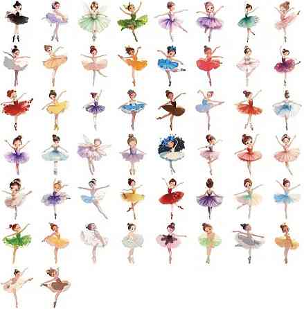 Набор наклеек балерины 50 шт, декоративные виниловые стикеры балет Киев