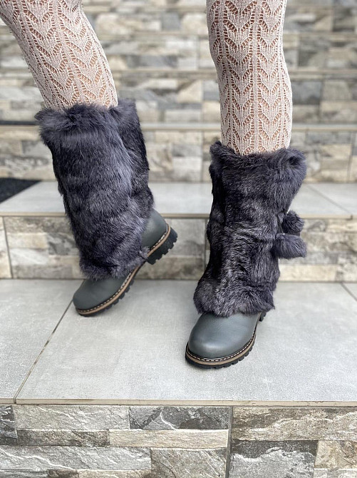 TopS Унти жіночі TopS сірі натуральна шкіра з хутром висота 26см обхват 32-33см 38р. (АР-65) Коломыя - изображение 7
